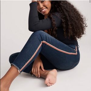 Abercrombie High Rise Super Skinny Ankle Jeans with running line detail